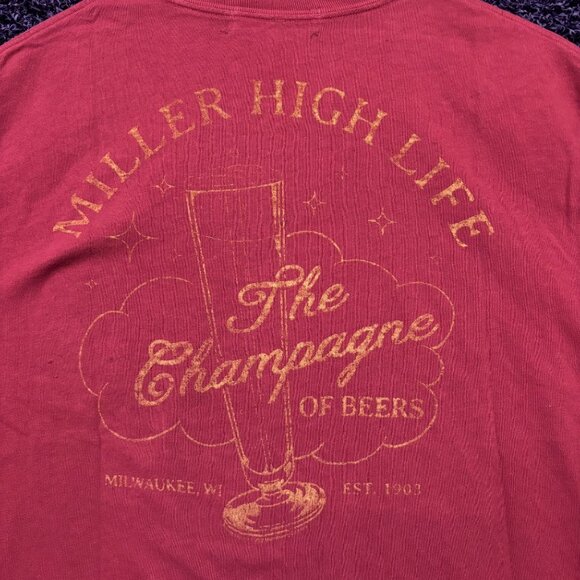 Miller High Life The Champagne of Beers Logo T-Shirt Size Extra Large - Picture 2 of 4